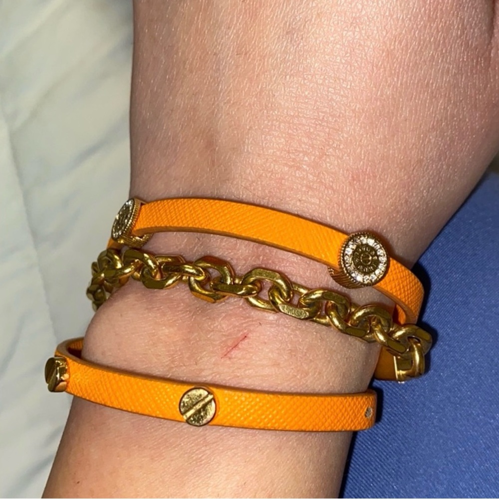 HENRI BENDEL Orange and Gold Wrap Bracelet